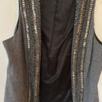 Chico's Women Size L gray Tweed Sequin Embellished Vest Blazer Stylee Photo 0