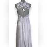 Lulus So Far Gown Lacey grey Maxi dress Photo 2