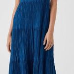 Eileen Fisher NEW  Crushed Silk Tiered Midi Dress in blue Sz XL Quiet Luxury Photo 0