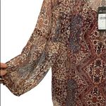 Ella Moss  Long Sleeve Graphic Silk Blouse Size XS Photo 3