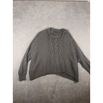 Wooden Ships Gray Open Knit Pullover Sweater Size M/L Mohair Wool Blend Crew Photo 2