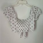 Princess Polly white floral tie front crop top size 2 100% cotton Photo 5