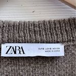 ZARA Jacquard Animal Print Brushed Finished Texture Wool Blend Cardigan Small Photo 9