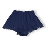 L'ATISTE 5/$65 Womens Shorts Sz M Navy Blue Crinkle Lace Wide Leg Short Photo 1