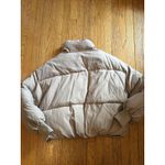 SheIn  Jacket Womens Large Beige Puffer Coat Zip Front Quilted Cropped Hem Warm Photo 8