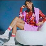 Maeve  Rust Floral Sweatshirt Women’s Boat neck Pullover Size Medium Photo 6