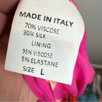 Lara G Floral Midi‎ Dress Large Pink Silk Blend Made in Italy Colorful Bohemian Photo 9