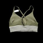 Aerie  Offline Ribbed Scoop Sports Bra Green Striped Lined Padded Size Medium Photo 2