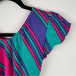 Vintage 80s 90s RARE Rain Beau Striped One Piece Bodysuit Leotard Sz Medium Purple Photo 4