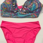 Sunsets Paisley Pop Bikini Set Willa Wireless Paipo 40 D 42 C NWT Blue Size XL Photo 0