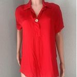 SECRET Sz 1 Womens RED Blouse Button Front Top RELAX EVERYDAY WEAR COMFORTABLE Photo 0