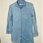 THAKOON Light Blue Wash Denim Button Up Front Mini Oversized Shirt Dress Size 4 Photo 3