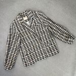 Free People Luminary Plaid Flannel Oversized Blazer Neutral Tan Small Photo 14