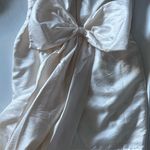 White Strapless Dress with Long Removable Bow Size L Photo 1