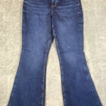 New American Eagle Curvy Super High Rise Flare Jeans Womens 14 Stretch Hippie Blue Size 14P Photo 0