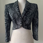 Alex Evenings Vintage ‘90s  Black & Silver Sparkle Cropped Evening Jacket Photo 0