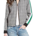 Current/Elliott NEW Current Elliott Dassen Plaid Side Stripe Linen Bomber windbreaker Jacket S 1 Photo 0