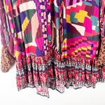 Farm Rio Long Sleeves Mixed Abstract Patches Button Front Mini Dress Size Small Photo 8