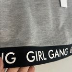 NEW Mimi Girl Gang Crop Sweatshirt Grey White Track Stripe Black Band Athleisure Gray Photo 2