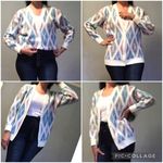 Vintage 80’s 90’s cardigan sweater pastel argyle silver metallic size M Size M Photo 2