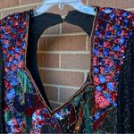 OLEG CASSINI Black Tie Gown 80's Beaded Dress Size 16 Photo 3