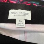 Bisou Bisou  fuchsia black stretch pencil skirt xl Photo 5