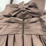 Bill Levkoff  Sz 20 Brown Satin Cocktail Dress Fit & Flare Big Bow Detail Pockets Photo 6
