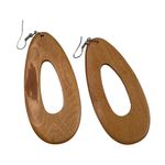 Natural Wood Earrings Dangle Pierce Fish Hook Hanging Drop Handmade Jewelry u Brown Photo 0