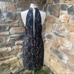 Sans Souci High Neck Black & Tan Lace Midi Dress Photo 6