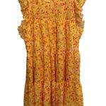 Marie Oliver  Yellow Ditsy Floral Sailor Ruffle Tiered Mini Sun Dress Bold Medium Photo 0
