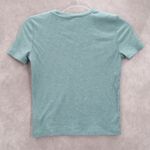 Victoria's Secret  Pink Logo Blue Ribbed Short Sleeve Cropped Tshirt Top S Small Photo 1