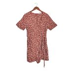 Madewell Wrap-Front Floral Print Daisy Field/Rust Orange Short Sleeve Romper Photo 3