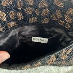 Vintage Moyna Clutch Envelope Bag Party Leopard Print Beaded Black 9x5" Photo 2