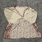 Gimmicks by BKE Gimmicks Women's Beige and Pink Patchwork Top Photo 0