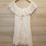 {M} NWT Francesca Casola Lace Off The Shoulder Corset Tie Back Ivory Dress White Size M Photo 2