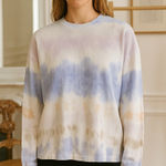 Citizens of Humanity  White Blue Tie Dye Oversize Long Sleeve Tee Size Small Photo 0