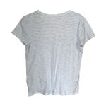 Madewell Women's Sz S White Blue Striped V-Neck Short Sleeve Pullover Semi sheer Photo 5