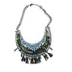 BaubleBar Chunky Statement Y2K Necklace Silver Green White Turquoise  Photo 1