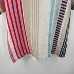 VILAGALLO Top Size Small Stripes Linen Blend Short Sleeve Multi Color V Photo 6