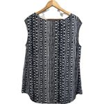 Modcloth Top Shirt Plus Sz 1X Blue White Stripe Shoulder Buttons Sleeveless EUC Photo 3