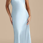 Azazie  Doretta Sky Blue Metallic Satin Formal Dress  Photo 0