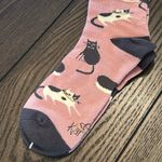 Karma Feline Good Cat Crew Socks OS New Pink Photo 6