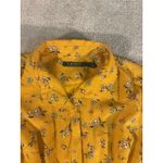 Ralph Lauren Lauren Sheath Shirt Dress Size 4 Mustard Yellow Floral Midi Photo 5