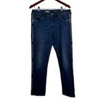 Anthropologie  Pilcro Slim Boyfriend Crop‎ Jeans Size 30 Embroidered Side Stripe Photo 5