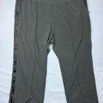 Athleta  Nolita Wide Leg Olive Green Track Pants Athletic Side Stripe Women Sz 24 Photo 0