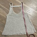 American Eagle Open Knit Crochet Tank Top Cream Cotton Blend Boho Style M Photo 6