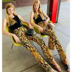 ZARA High Waisted 70s Printed Pants XS Retro Bohemian Photo 1