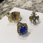 Lot Of 3 Beautiful Adjustable Ornate Women's Costume Rings Photo 8