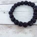 Vintage Stretch Bracelet Dark Purple Chunky Balls Photo 5