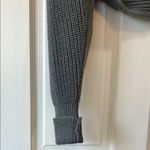 Echo Gray Chunky Knit Open Front Bolero Shrug with Long Sleeves Photo 3